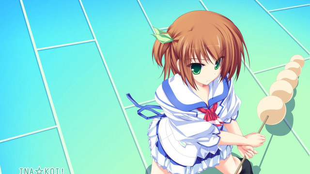 Anime girl bow tie scarf free wallpaper for desktop - medium preview image