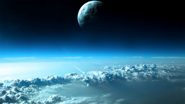Earth space shuttle clouds moon #4 free wallpaper for desktop - medium preview image