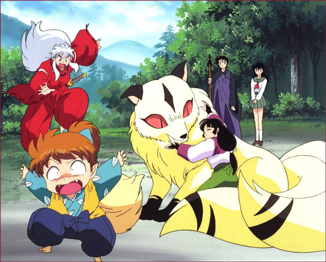 Anime characters forest trees bushes #3 free wallpaper for desktop - medium preview image