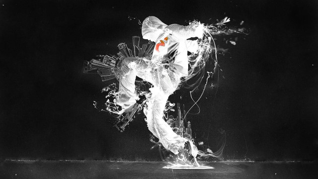 Skateboarder trick air water red free wallpaper for desktop - medium preview image