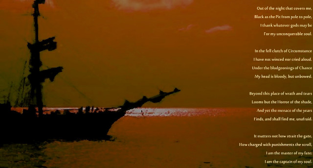 Ship ocean poem sunset hurufiyya free wallpaper for desktop - medium preview image