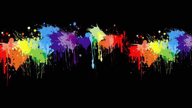 Colorful paint splatters black background #5 free wallpaper for desktop - medium preview image