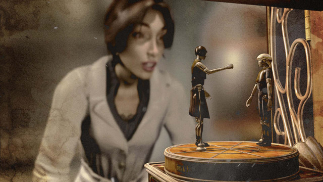 Statue man woman table clock free wallpaper for desktop - medium preview image