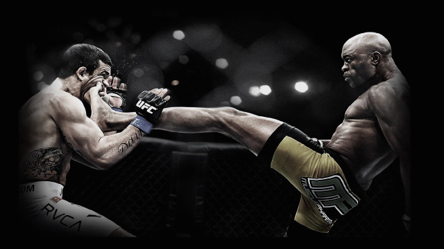 Two men cage fighting boxing free wallpaper for desktop - medium preview image