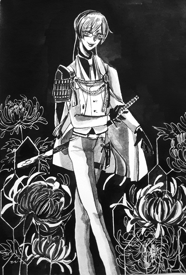 Woman guitar flowers background drawing free wallpaper for mobile - medium preview image