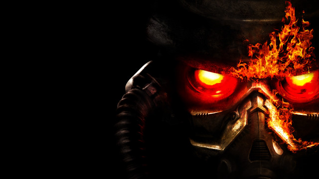 Man gas mask red eyes free wallpaper for desktop - medium preview image