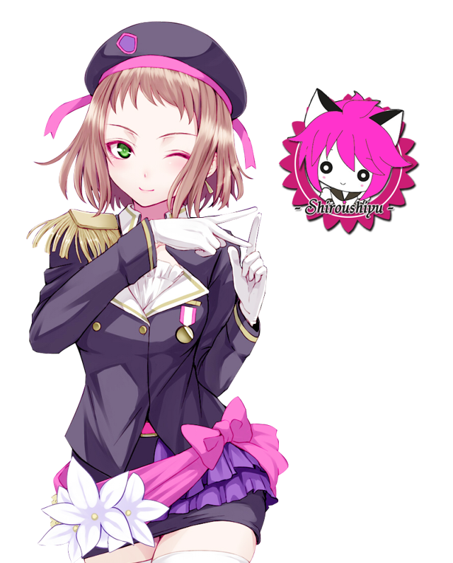 Girl uniform knife cat shoulder free wallpaper for mobile - medium preview image