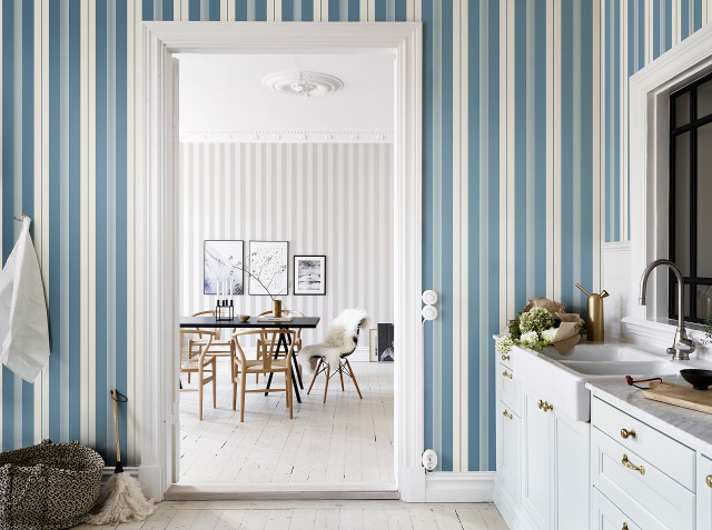 Kitchen table chairs striped wallpaper free wallpaper for desktop - medium preview image