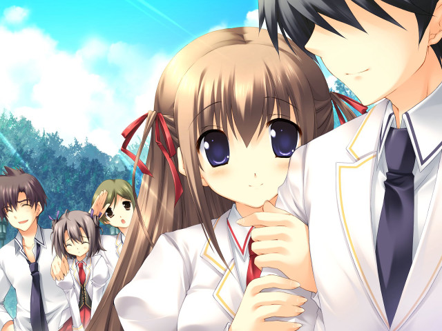 People trees sky clouds group free wallpaper for desktop - medium preview image