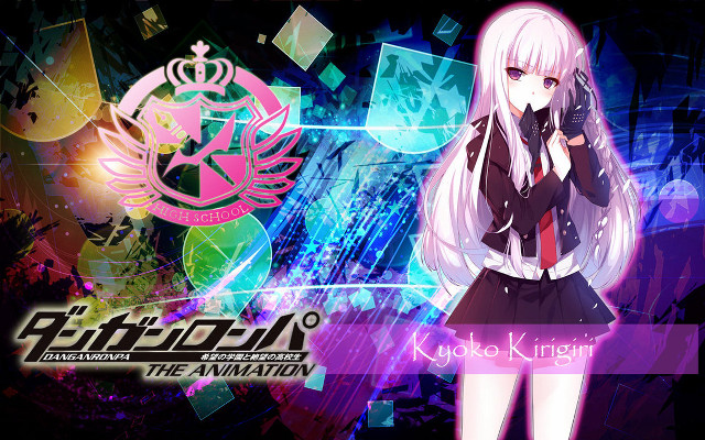 Anime whitehair blackdress gun purple free wallpaper for desktop - medium preview image