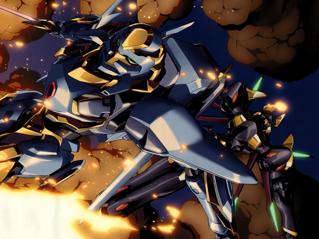 Flying robot sword fire action free wallpaper for desktop - medium preview image