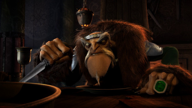 Cartoon character knife plate food free wallpaper for desktop - medium preview image