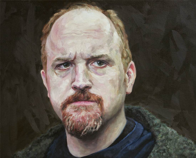 Man beard sweater painting art free wallpaper for desktop - medium preview image