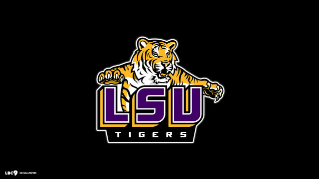 Lsu tigers logo black background free wallpaper for desktop - medium preview image