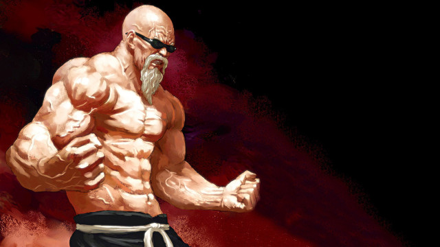 Bald man beard swimsuit sunglasses free wallpaper for desktop - medium preview image