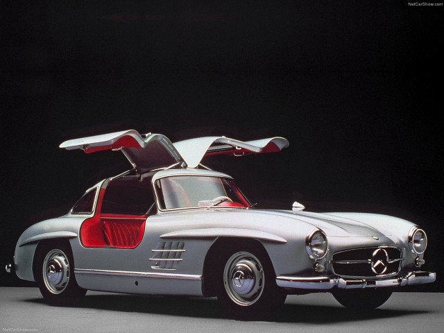 Mercedes 300sl sports car surfboard free wallpaper for desktop - medium preview image