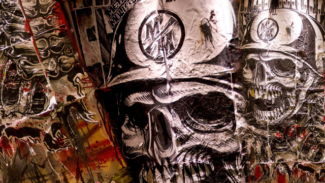 Skull hat wall art painting free wallpaper for desktop - medium preview image