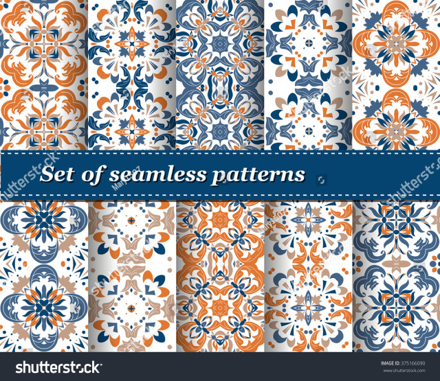 Blue orange seamless patterns ribbon free wallpaper for desktop - medium preview image