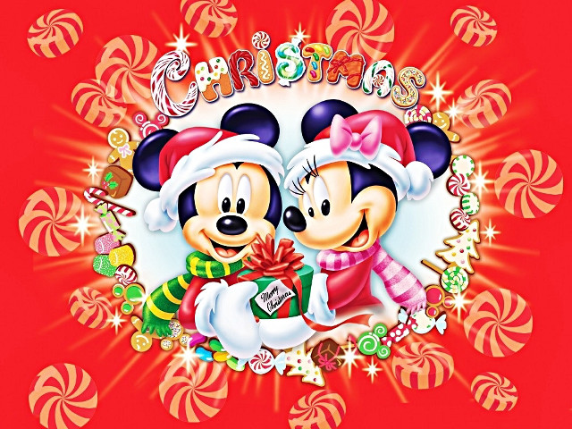 Mickey minnie christmas candy canes free wallpaper for desktop - medium preview image