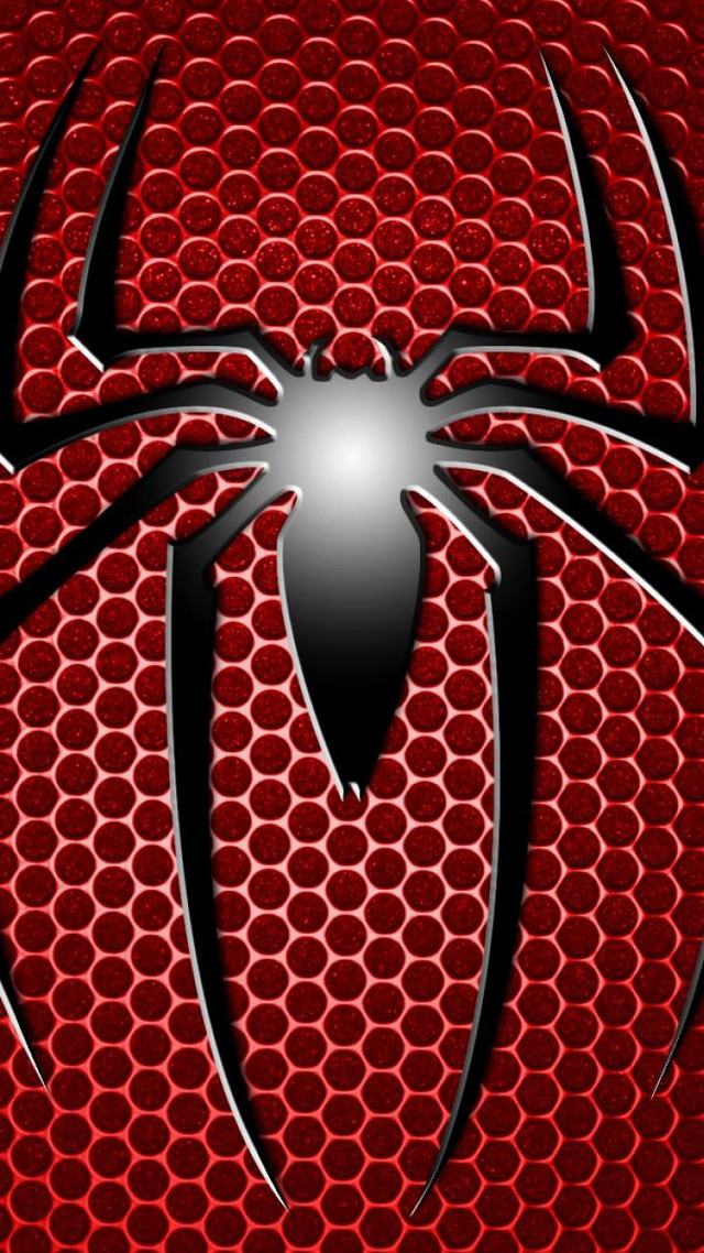 Spider logo red background black free wallpaper for mobile - medium preview image