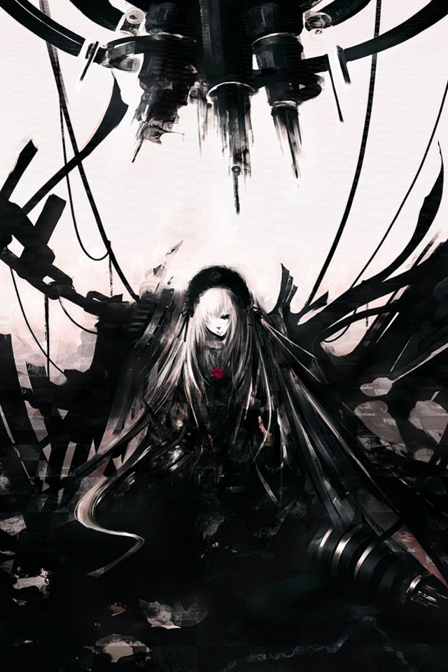 Woman long hair black dress #41 free wallpaper for mobile - medium preview image