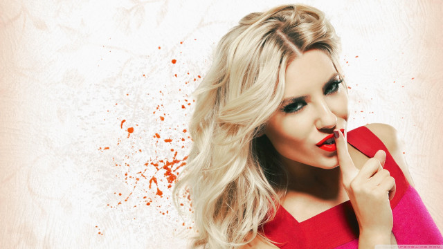 Woman red dress red lipstick #3 free wallpaper for desktop - medium preview image