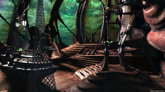 Forest bridge tower green light free wallpaper for desktop - medium preview image