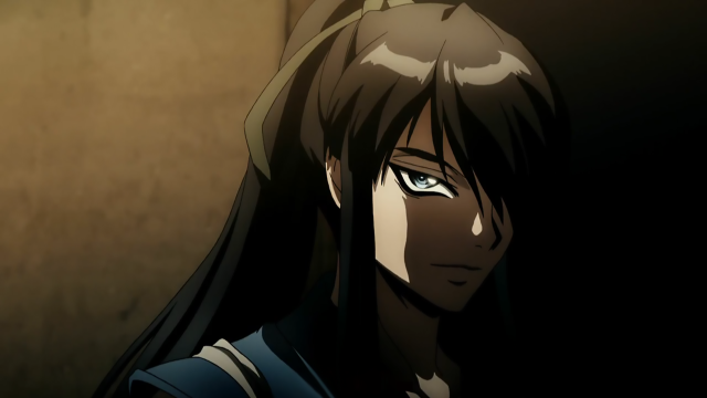 Woman longhair blueeyes serious darkroom free wallpaper for desktop - medium preview image