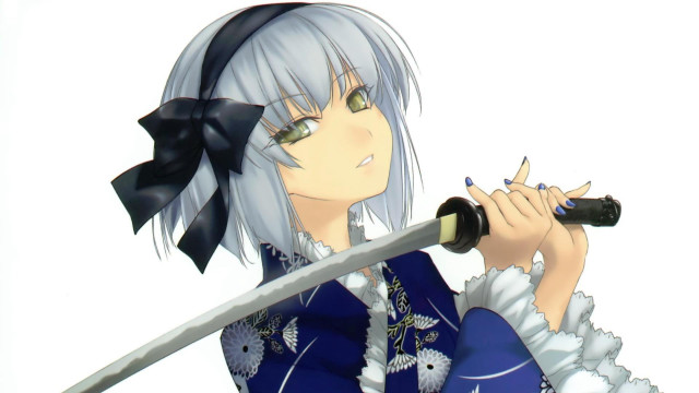 Woman sword dress hand looking free wallpaper for desktop - medium preview image