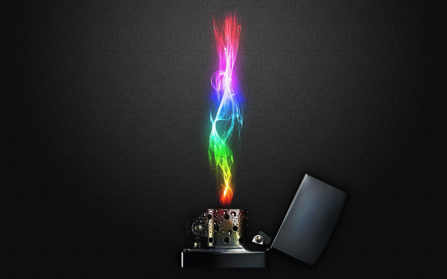 Lighter holder rainbow light black free wallpaper for desktop - medium preview image
