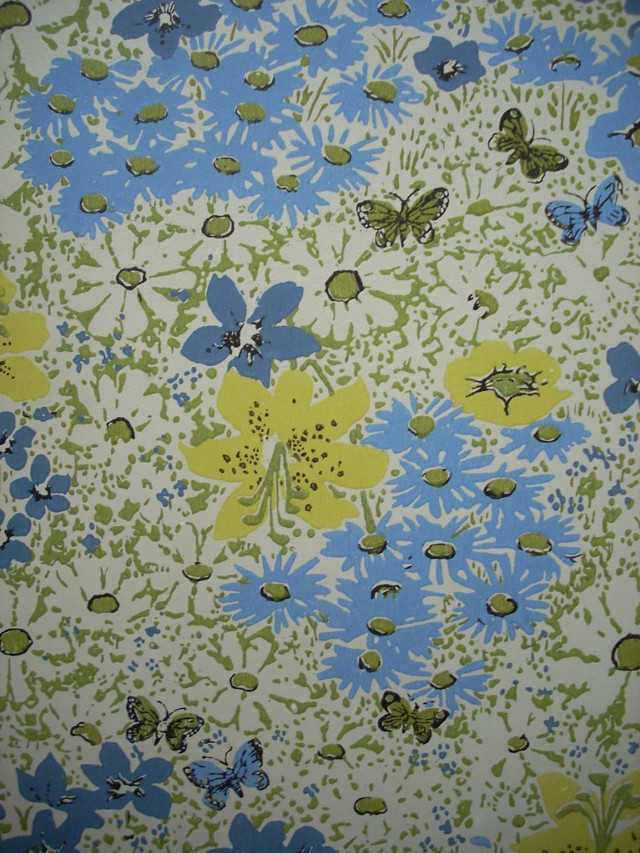 Blue yellow flower wallpaper butterflies free wallpaper for mobile - medium preview image