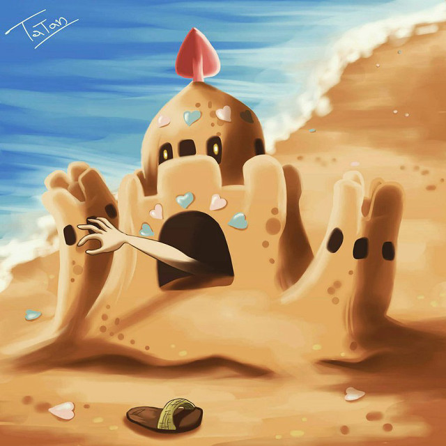 Sand castle snail crawling hole free wallpaper for tablet - medium preview image