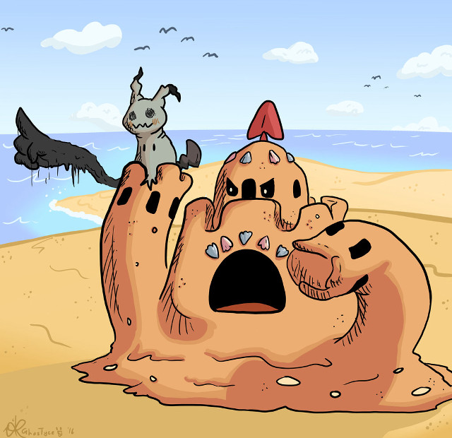 Sand castle cat dog bird free wallpaper for tablet - medium preview image