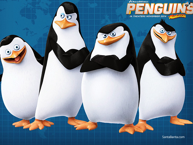 Penguins group blue background world free wallpaper for desktop - medium preview image