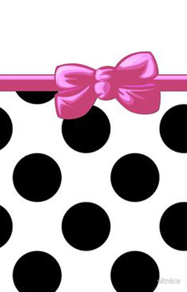 Polka dot pink bow opart free wallpaper for mobile - medium preview image