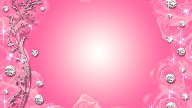Pink background rose diamonds border #4 free wallpaper for desktop - medium preview image