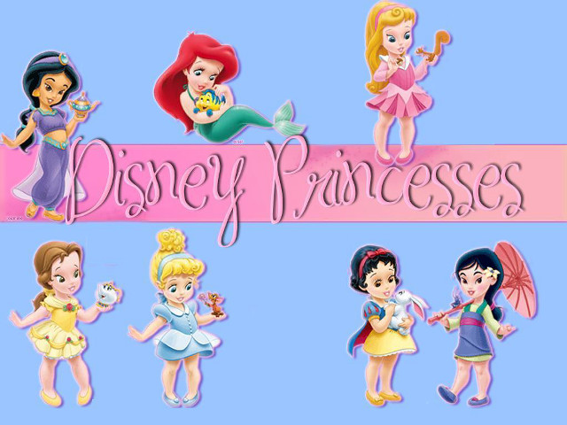 Cartoon princesses disney banner group free wallpaper for desktop - medium preview image