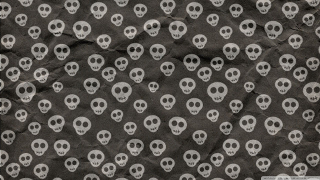 Skulls black background white dots free wallpaper for desktop - medium preview image