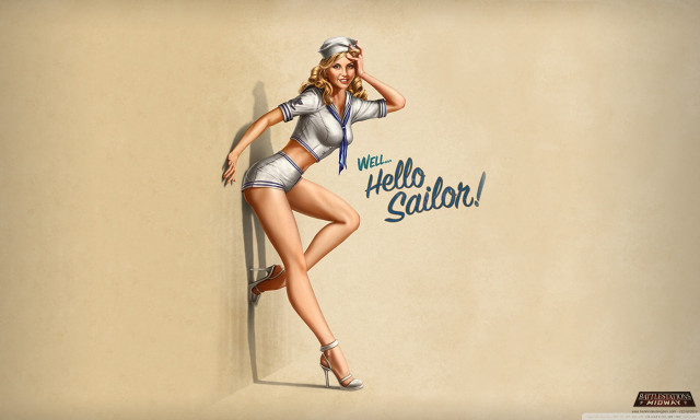 Hello kitty pin up girl free wallpaper for desktop - medium preview image