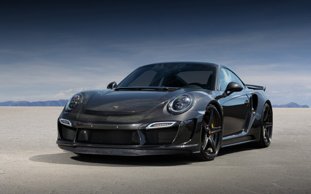 Black porsche desert mountains blue free wallpaper for desktop - medium preview image