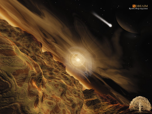 Planet tree distant object star free wallpaper for desktop - medium preview image