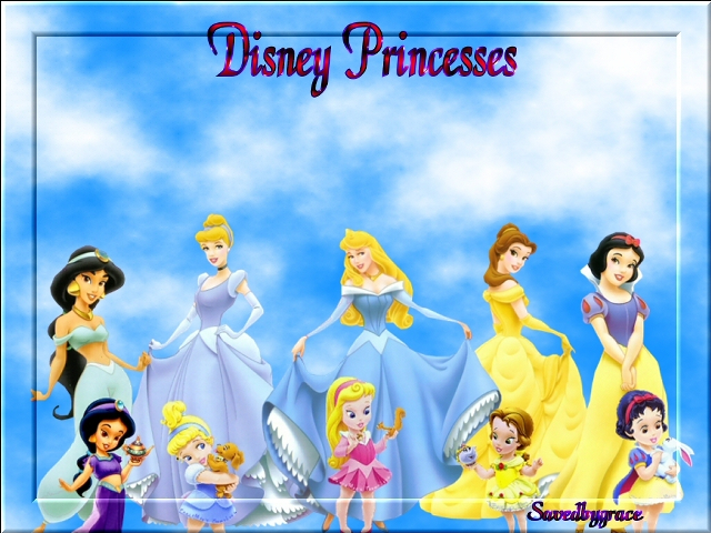 Princesses blue sky clouds caption free wallpaper for desktop - medium preview image