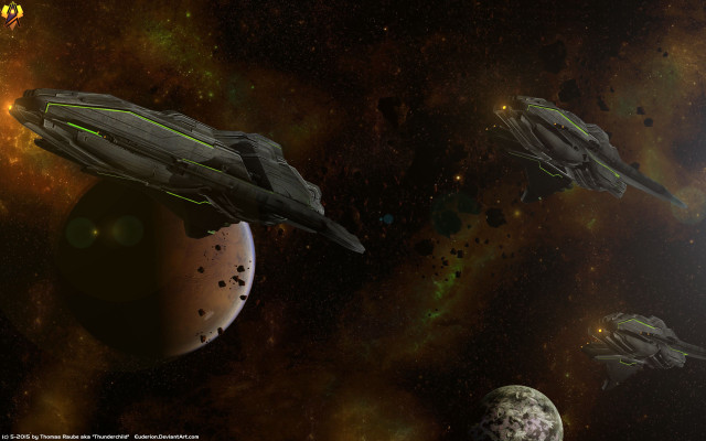 Ships space planet stars foreground free wallpaper for desktop - medium preview image