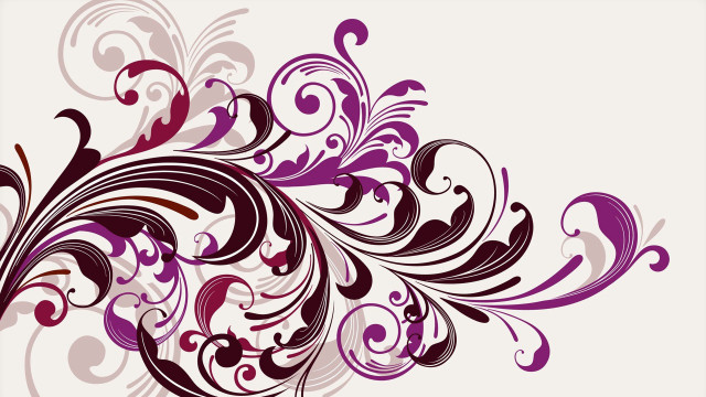 Purple white floral design white free wallpaper for desktop - medium preview image