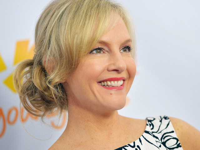 Blonde woman smiling black white free wallpaper for desktop - medium preview image