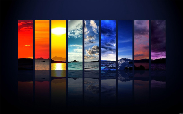 Sky water reflection sun colorful free wallpaper for desktop - medium preview image