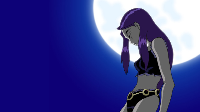 Purple hair full moon gothic free wallpaper for desktop - medium preview image