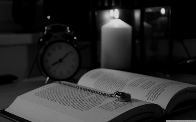 Book ring candle clock table free wallpaper for desktop - medium preview image