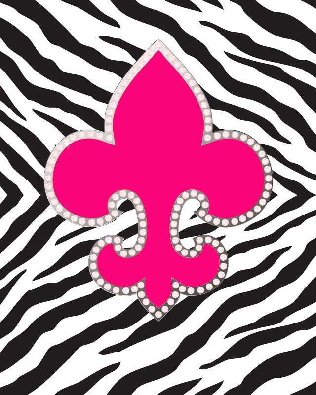 Pink fleurdelis zebra diamond frills free wallpaper for mobile - medium preview image