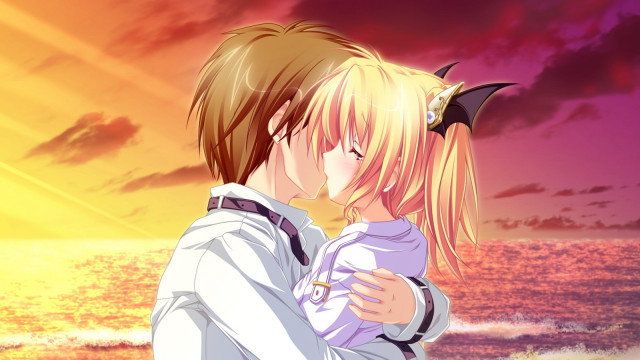 Couple people ocean sunset bat free wallpaper for desktop - medium preview image